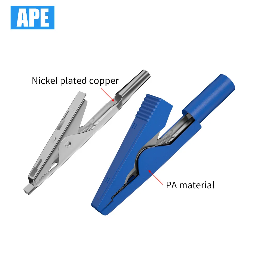 5pcs Alligator Clips 2mm Socket Insulation Metal Crocodile Clamp Test Accessories For Multimeter alligator clips test clip test hooks clips
