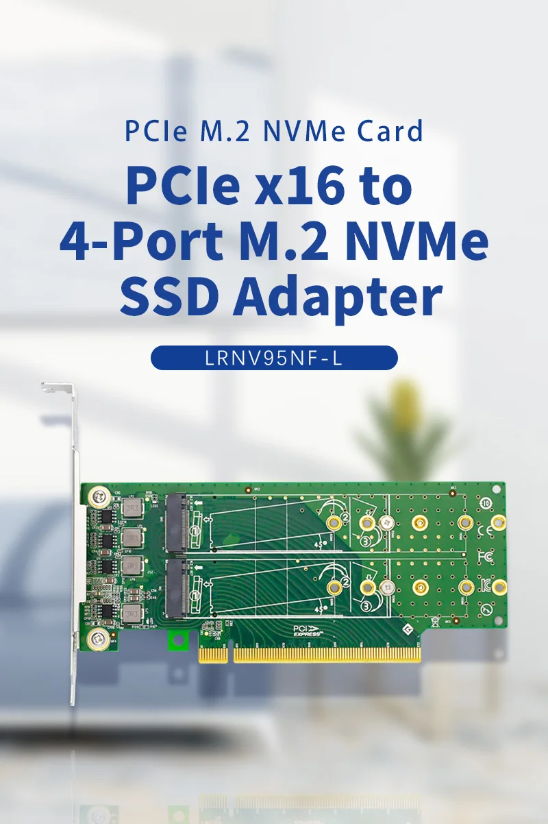 Linkreal pcie x16 para 4 portas m.2