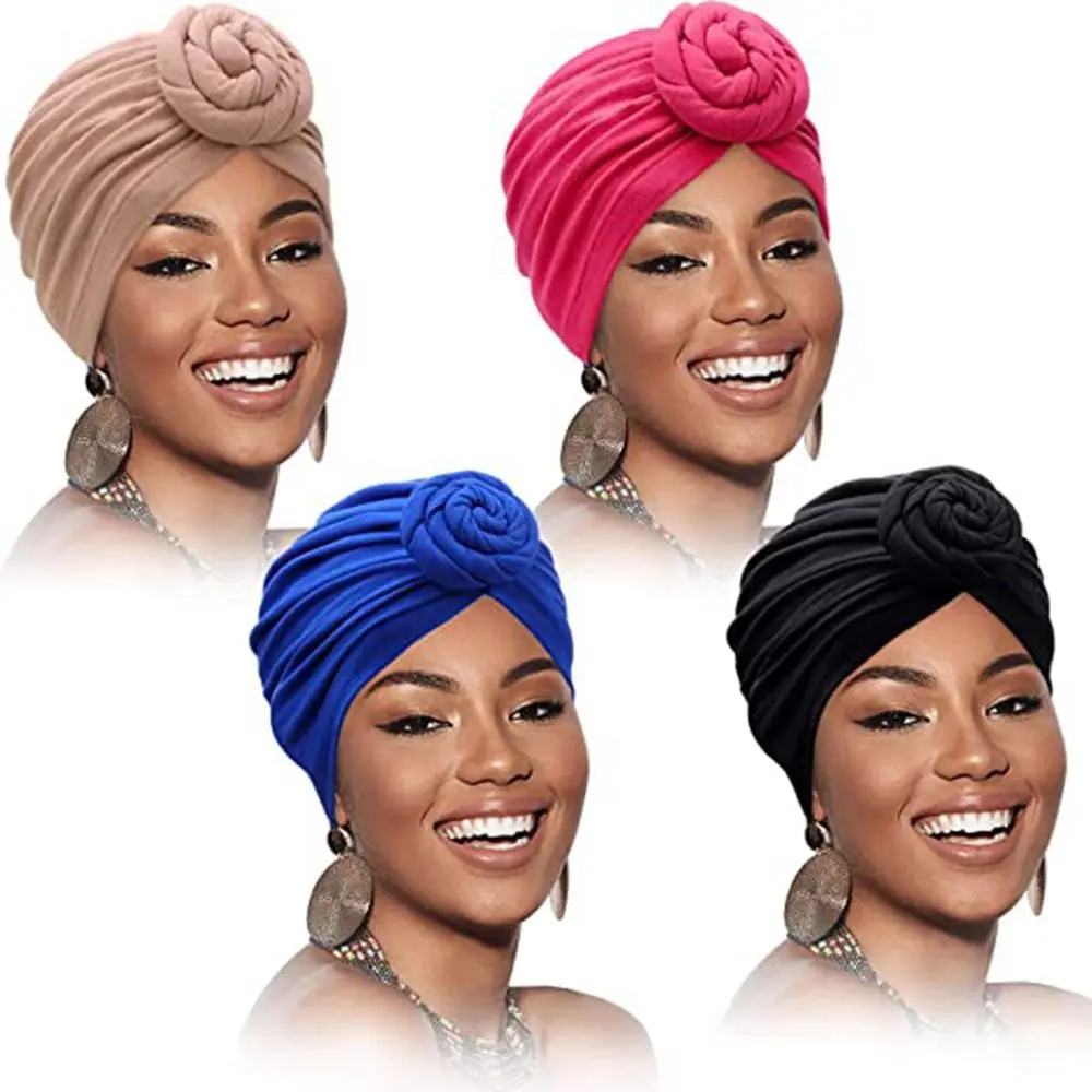 

10 Colors Female Headband Chemotherapy Cap Cotton Headscarf African Pattern Headwrap Turban Caps Women Chemo Hat