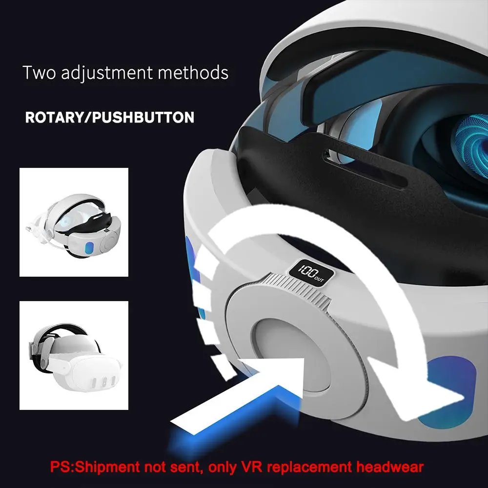 

Регулируемый головной ремешок с несколькими углами VR для Meta Quest 3 VR, сменный головной убор со встроенным аккумулятором 6000 мАч, аксессуары для зарядки Y5S3