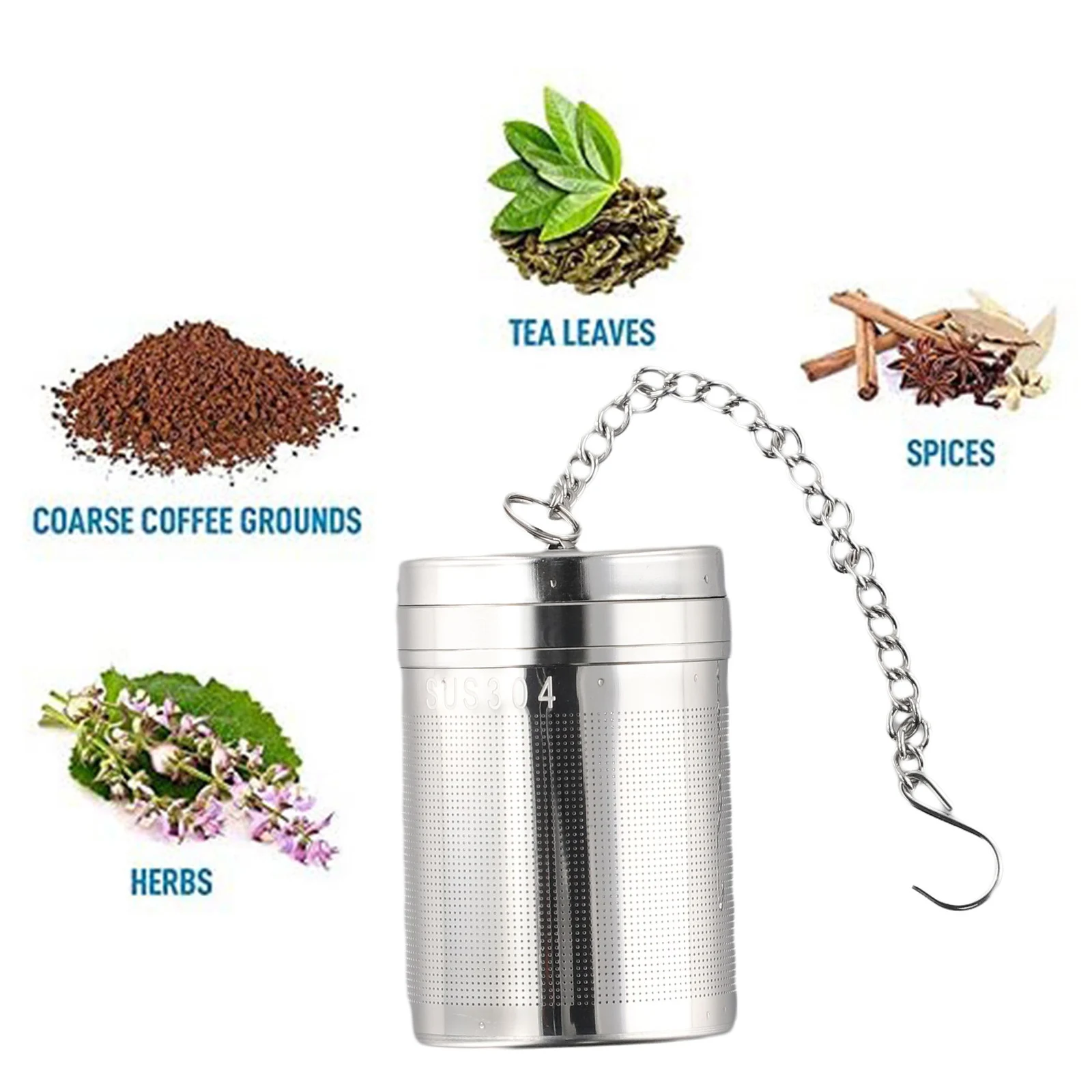 Description Picture 5 of itemMesh Filter Tea Infuser Home Coffee Cooking Cup Fine Holes 304 Stainless Steel Reusable Rust Resistant Strainer