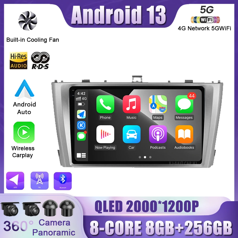 

For Toyota Avensis 3 2008 - 2015 Android 13 Car Radio Multimedia Player Navigation GPS Carplay 4G+WIFI Intelligent System N0 DVD