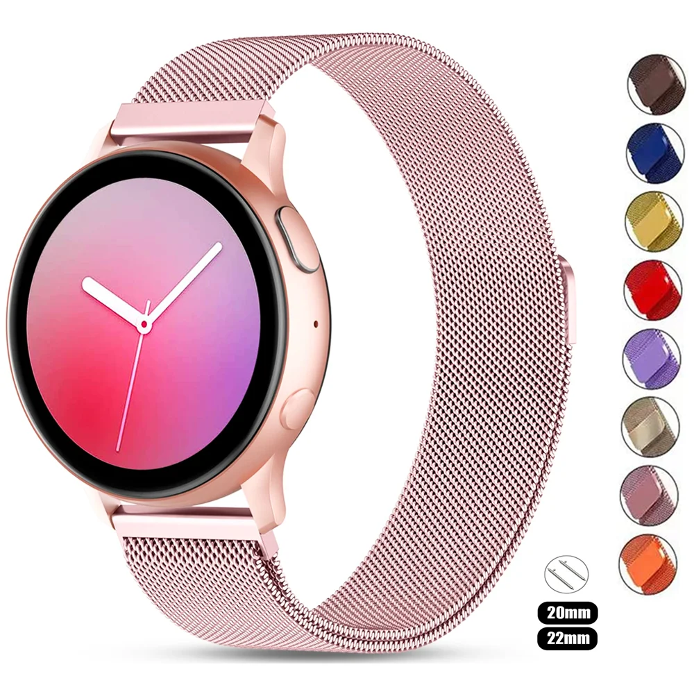 

Ремешок «Миланская петля» для Samsung Galaxy watch 4/5/pro/4 classic/Active 2/Gear S3, браслет для huawei gt 3-2-2e-pro, 20 мм 22 мм