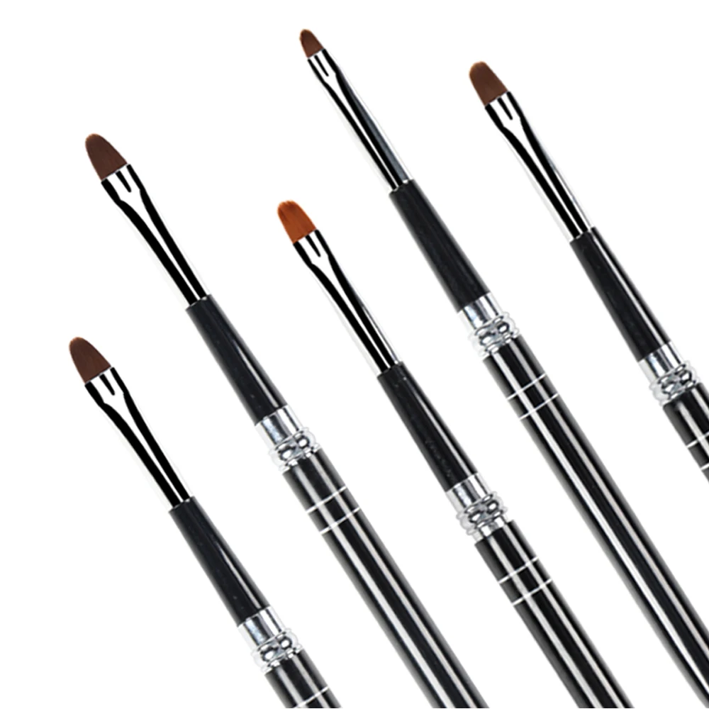 ANGNYA 2#4#6#8#10 Nail Brush Oval Gel Polish Brush Black Hand Draw Drawing Painting Pen Design Nail Art Brush DIY Manicure Tools 5