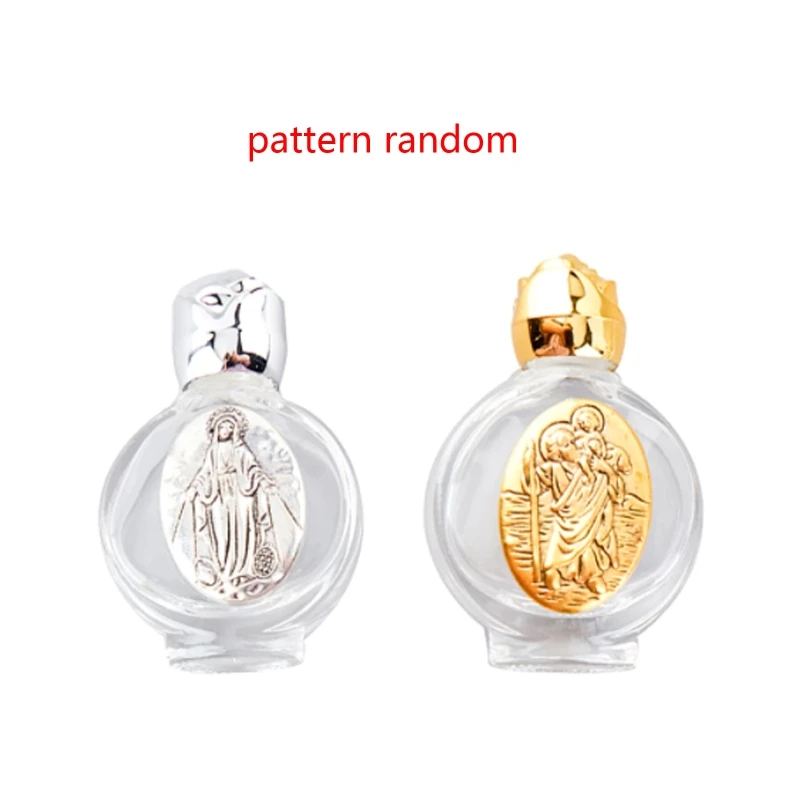 Empty Holy Water Bottle with Lid Clear Glass Organizer Praying Supplies holy water bottle