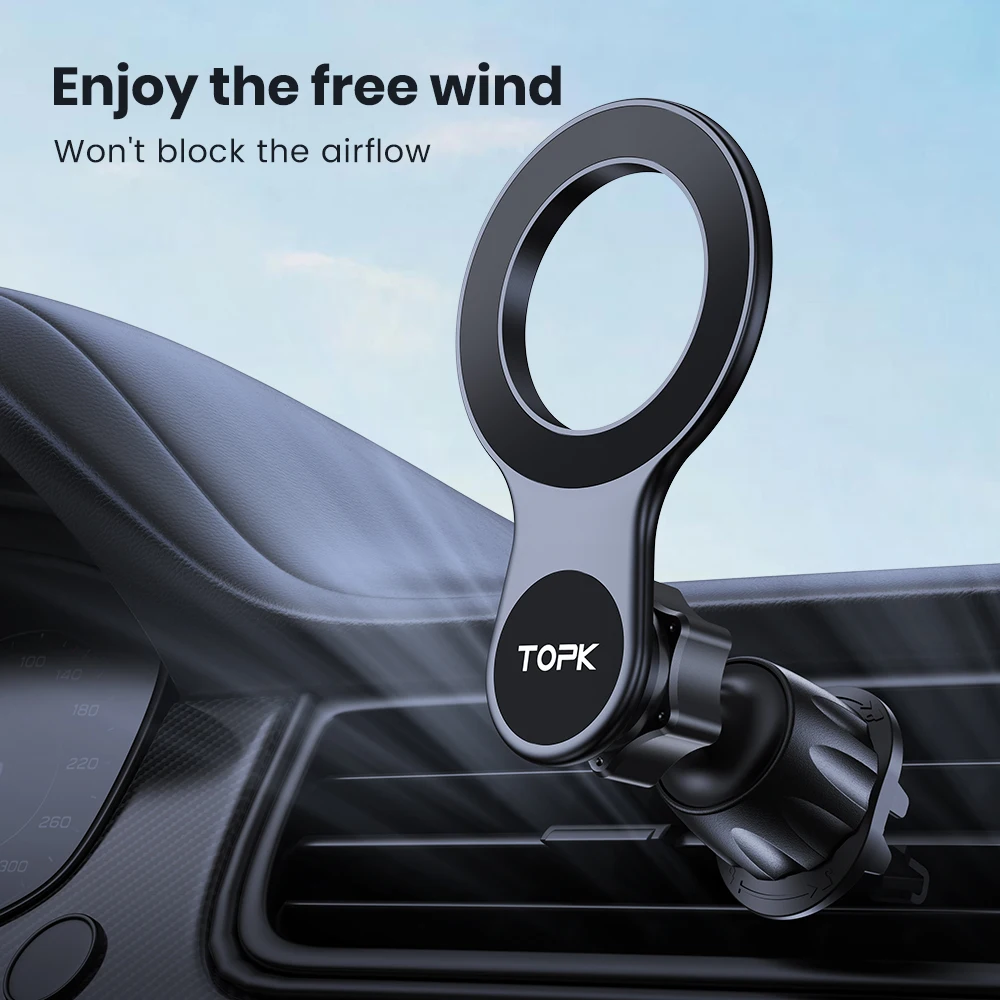 TOPK Mag-Safe Handyhalterung fürs Auto, Magnetische Autohalterung, Lüftungsschlitz-Handyhalterung mit Stärkstem Magneten, Auto-Halterung für iPhone – Detail 4