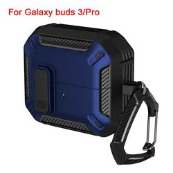 Enhanced Security Lock Cover - Shockproof Protective Sleeve with Hook - Galaxy Buds 3 (Blue)
