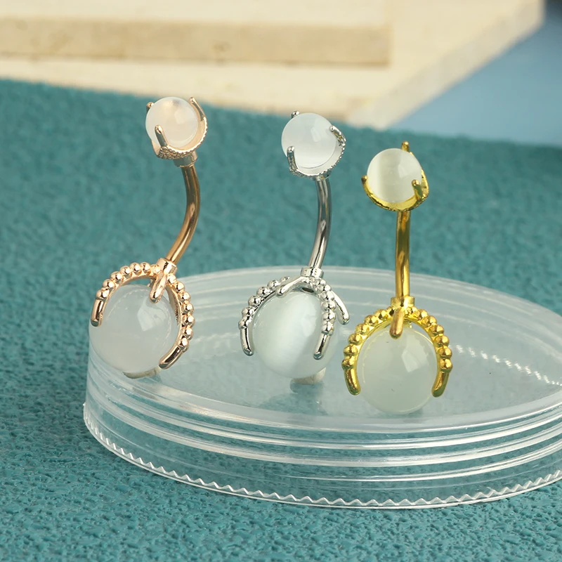 14G Belly Button Rings Dangle Cute Gold Plated Snake Evil Eye Heart Clear CZ Butterfly Belly Button Rings for Women Belly