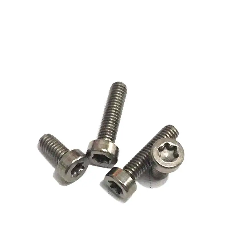 Parafusos de Cabeça Cilíndrica de Titânio Puro Americano Parafuso de Sulco de Ameixa ti Torx Gr2 m3 T10 M3x4 M612 Iso14580 50 Pcs por Lote