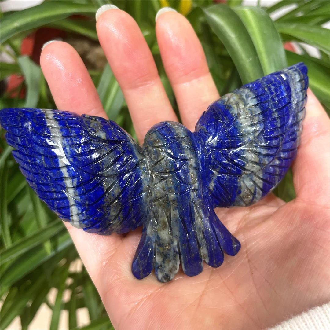 

10CM High Quality Natural Lapis Lazuli Crystal Quartz Carved Eagle Statue Animal Figurines Reiki Spiritual Decor Indie Gemstone