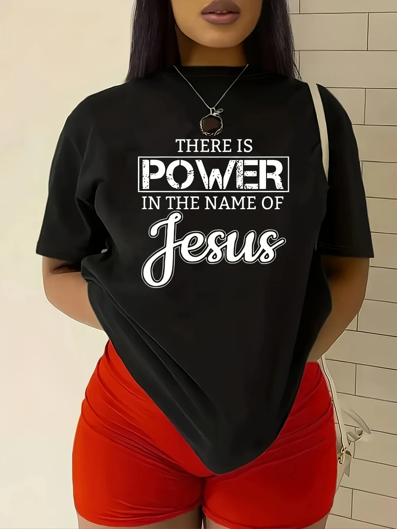 Fashionable Letter Cartoon Print Women'S Round Neck T-shirt Simple Design Comfortable And Breathable Suitable For Daily Leisure 2