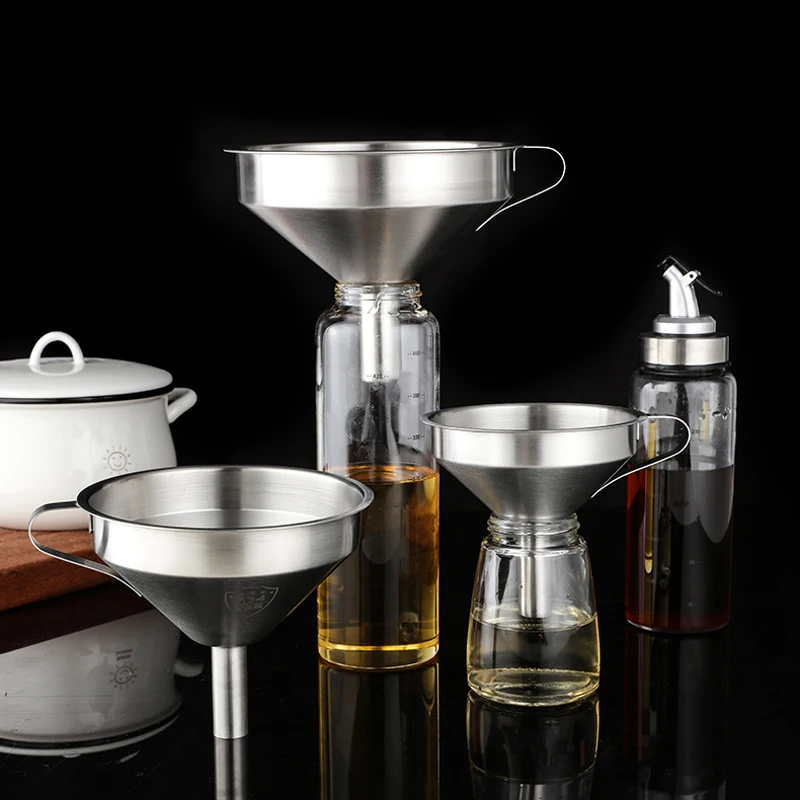 Stainless Steel Funnel Kitchen Oil Liquid Funnel Metal Detachable Filter Wide Mouth for Canning Kitchen Tools wide mouth funnel stainless steel funnel kitchen funnel kitchen accessories