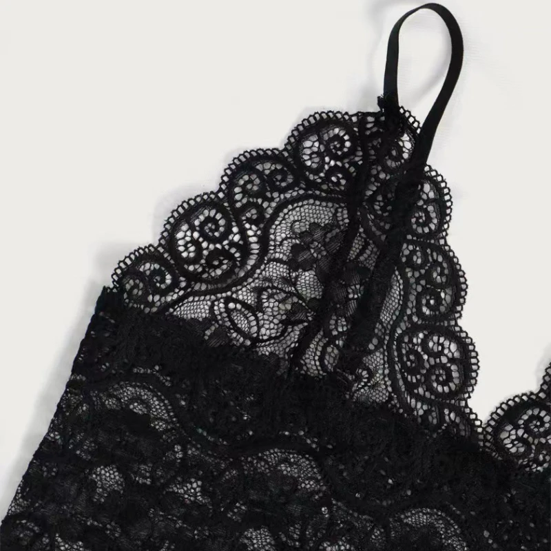 Sleepwear Lingerie Set Lace Sleepwear Set Womens 2 Pcs Sexy Transparent Sleeveless Tops Silk Shorts Pajamas Nightwear S-3XL Female two pieces set