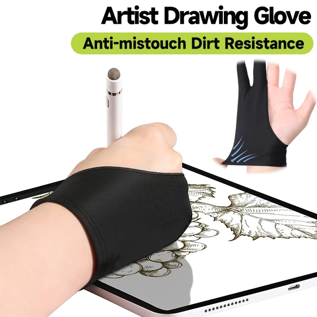 Two Finger Anti-fouling Glove For Artist Drawing Pencil Graphics Tablet Pad  Pen Palm Rejection Glove for iPad Android Tablet - AliExpress