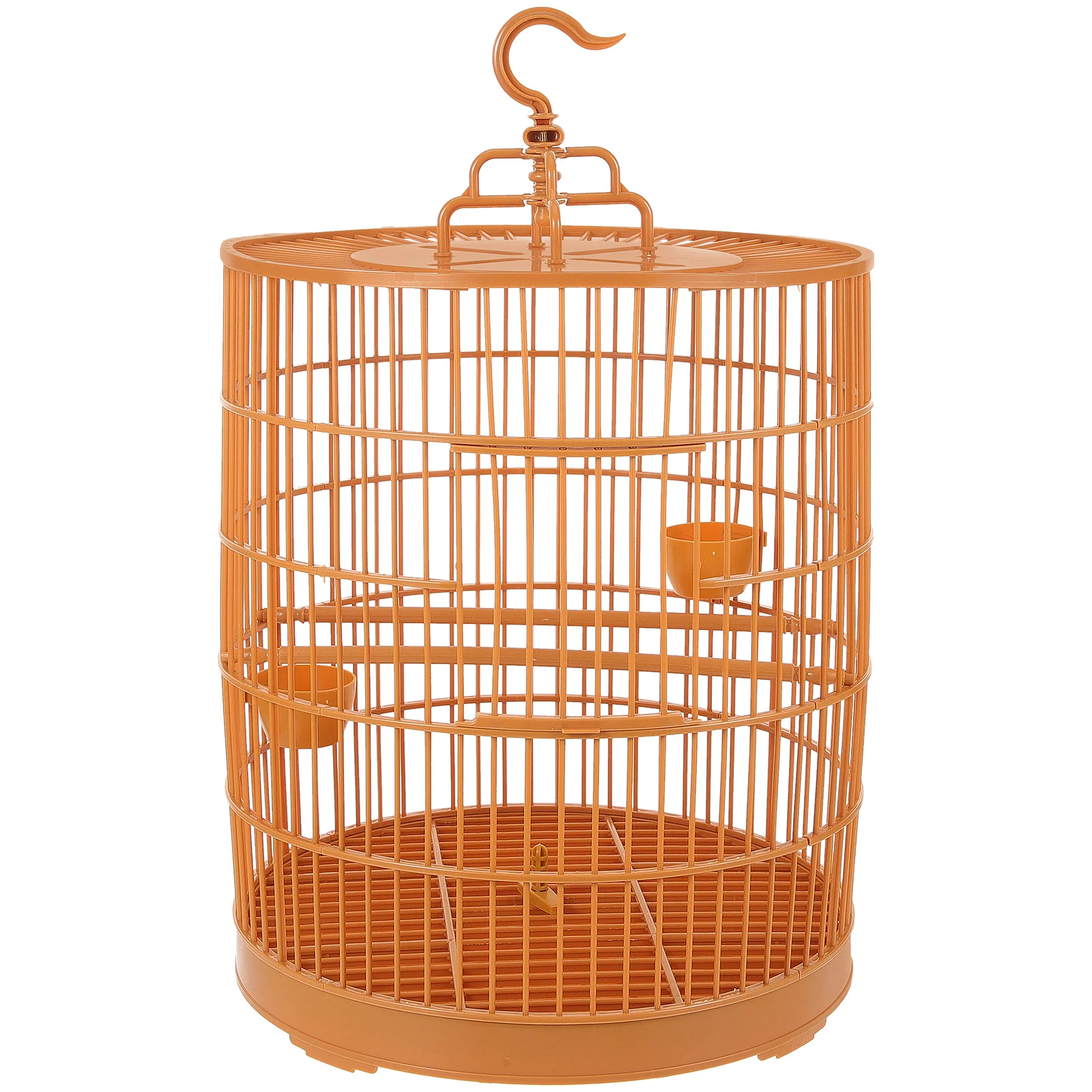 

Plastic Round Bird Cage Wall Hanging Bird Cage Small Birds Birds Party Cage Ornament Feeding Bowl Standing Pole Parakeet Budgie