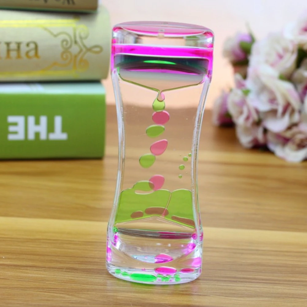Description Picture 6 of itemCreative Hourglass Timer Double Colors Oil Hourglass Liquid Floating Motion Bubbles Timer Desk Decors Holiday Gift Ornaments