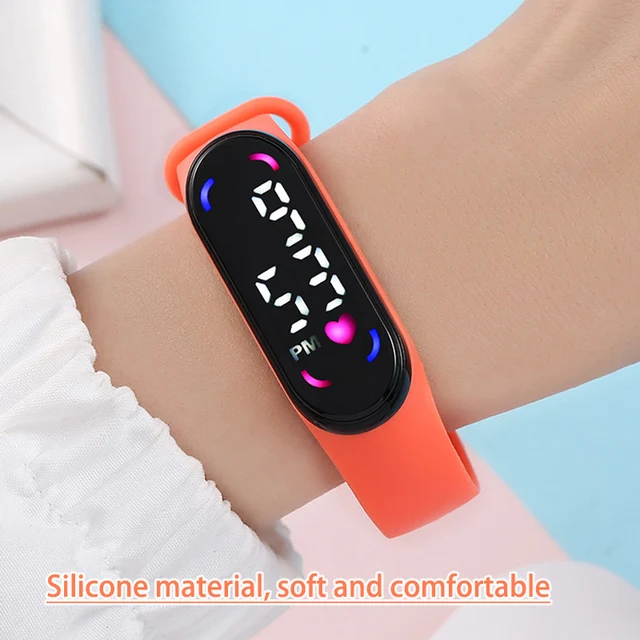Fashion Waterproof Women Watches for Kids Girls Touch LED Sport Digital Bracelet Electronic Children Clock Boys Toys Gift 5