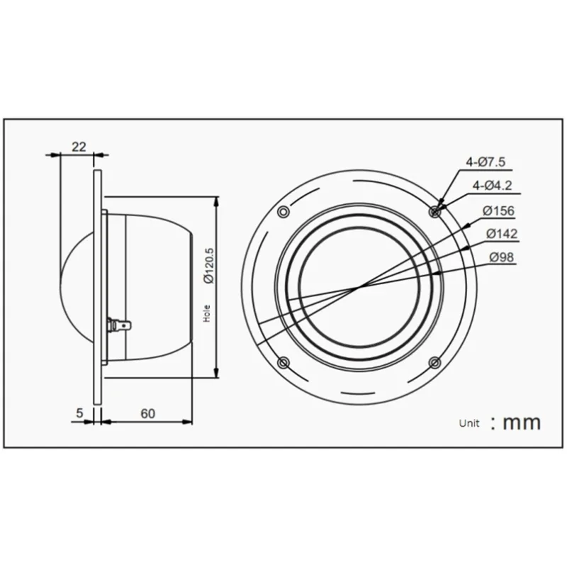 HV-02 DM-7500 Midrange Speaker Original New HIFI Speaker 6 Inch Impedance 5 Ohm Power 20-120W (1PCS)