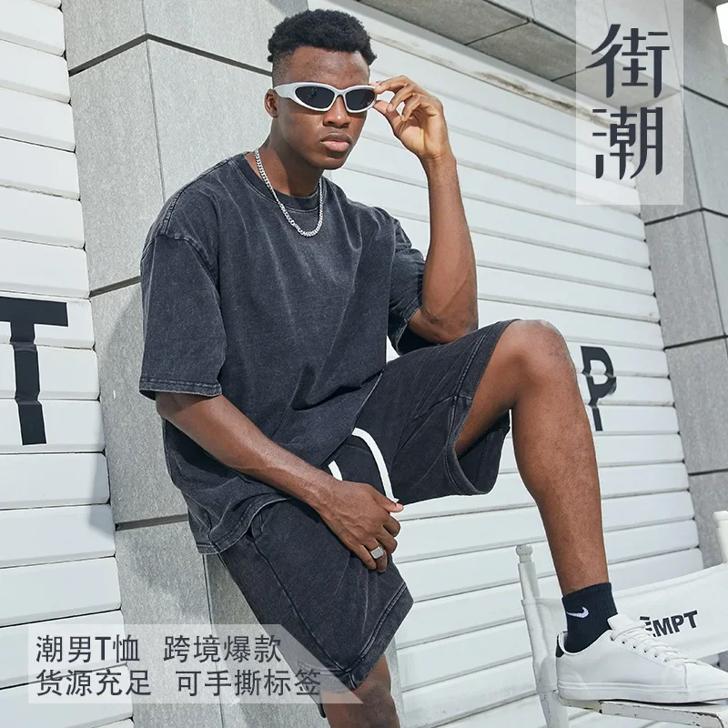 

2024 New Pure Cotton Washed Short-Sleeved T-shirt