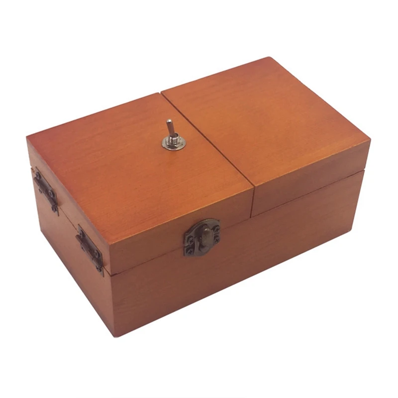 B Useless Box With Surprises Wooden Useless Box Fully Assembled Toy For Adults And Children Durable Easy Install Dark Wood Color
