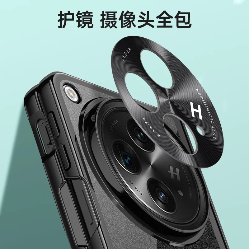 For OnePlus Open Case Transparent Electroplated Bracket Folding Hinge with Tempered Film All Inclusive Shockproof Hard Cover