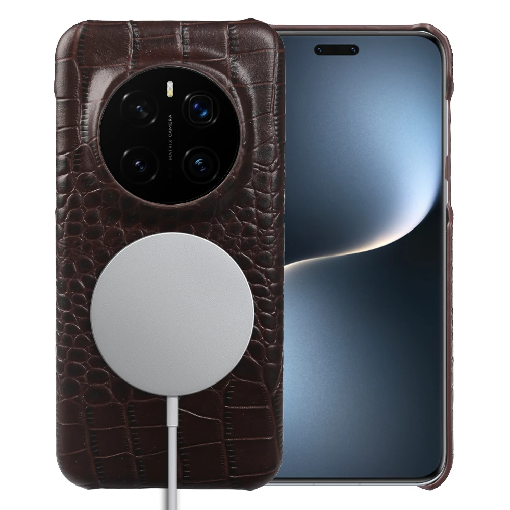 Magnetic Genuine Leather Phone Case with Magsafe Compatibility