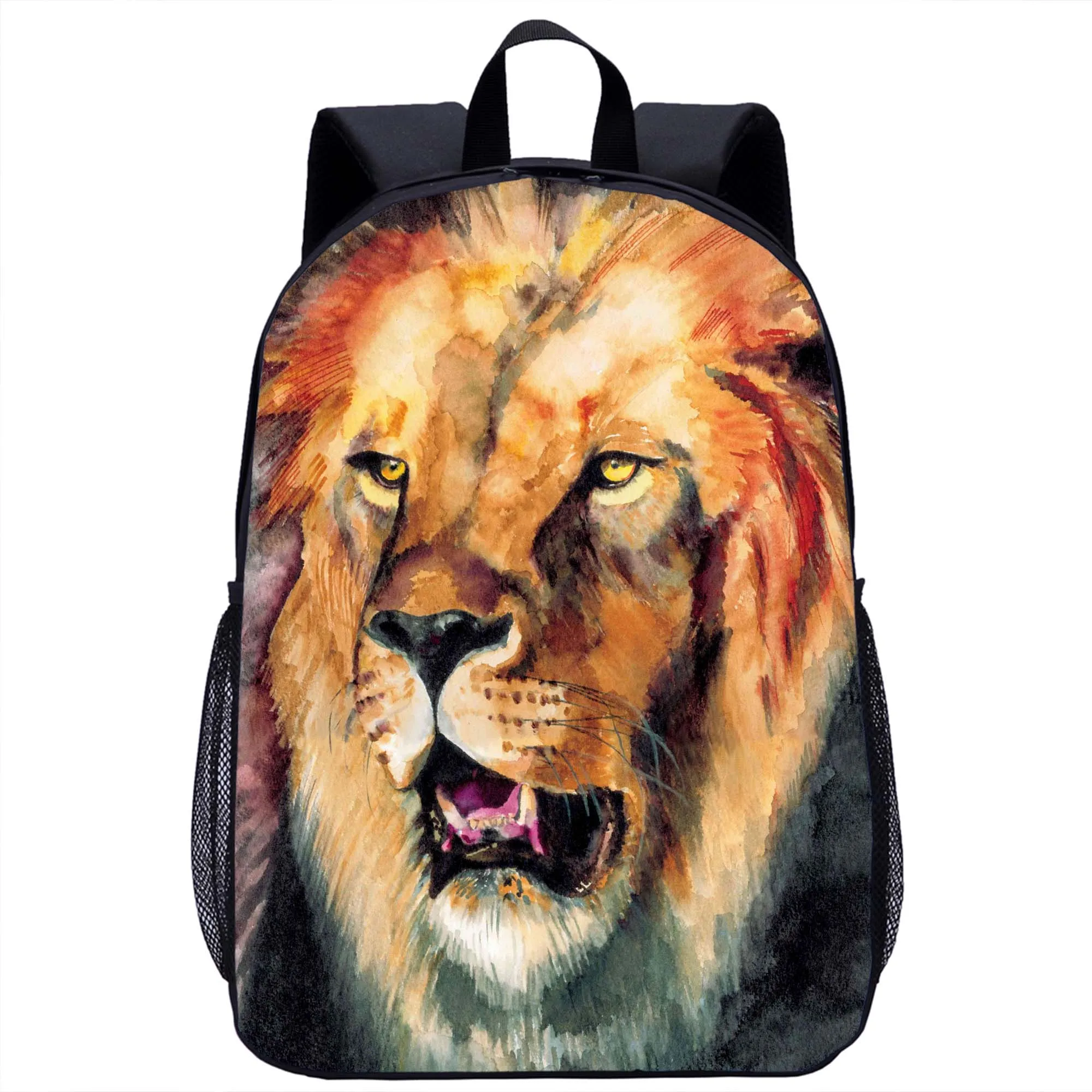 

King of Beasts Lion Print Children Schoolbag Laptop Bag Girls Boys Travel Storage Backpacks Teenager Daily Casual Rucksacks