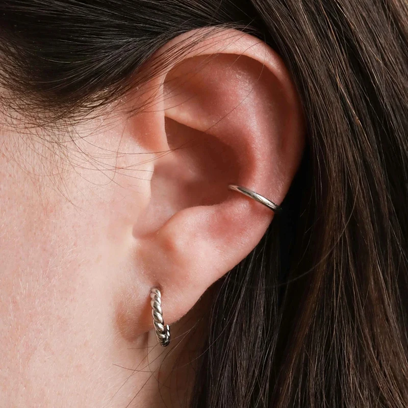  귀 바늘 여성을위한 빈티지 작은 후프 귀걸이 기하학 라운드 실버 귀걸이 파티 패션 쥬얼리 선물