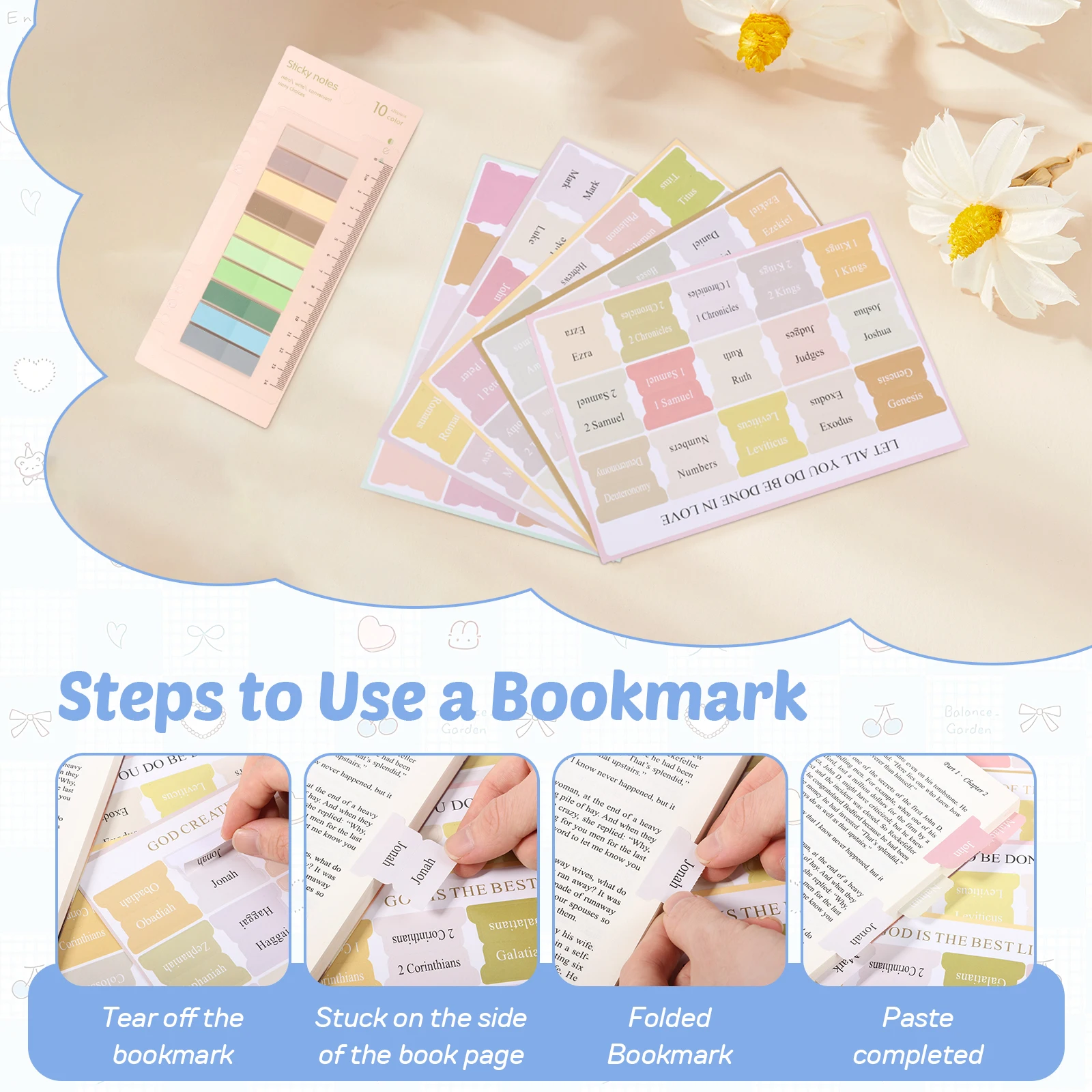 1 Set Bible Bag Hand Carry Bible Cover Case with Study Supplies Multiple Pocket Book Carrying Case Portable Notebook Storage Bag