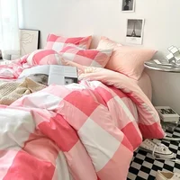 Stripe Bedding Comforter Set with Pillowcase bed sheet Single Full Size Bed Linen Duvet Cover Set Queen/King Double Single Bed 3