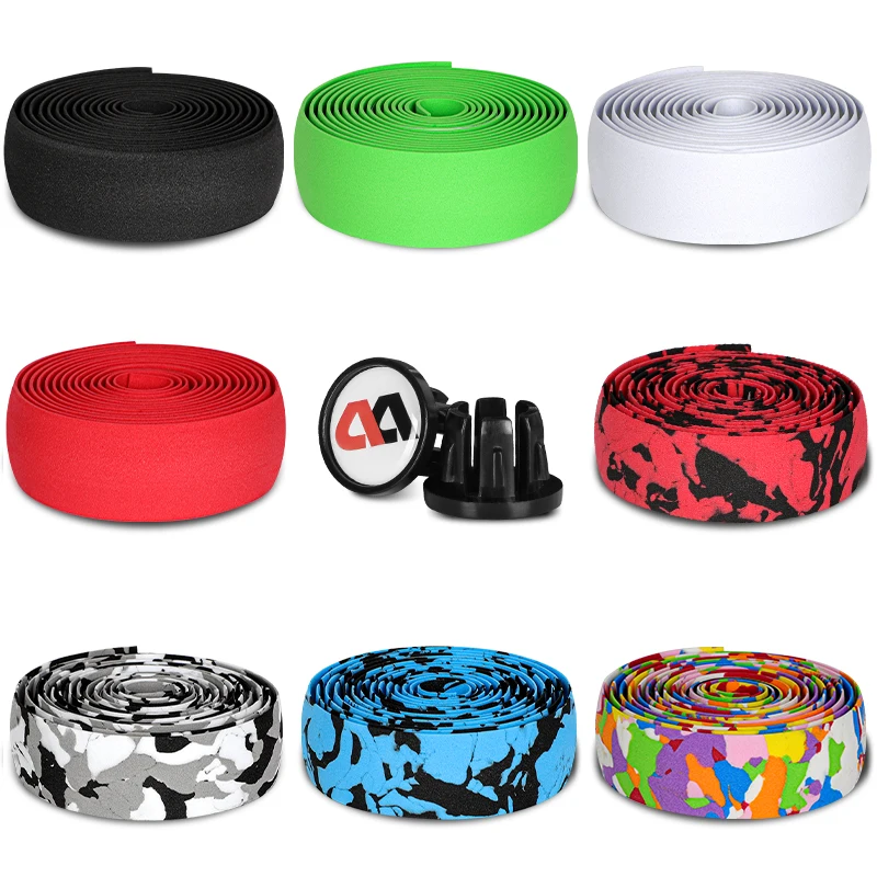 Bike Handlebar Tape WEST BIKING 1 Pair Colorful Road Bicycle Handlebar Tape Cycling Handle Belt Straps EVA Anti-Vibration Bike Handle Tape Wrap