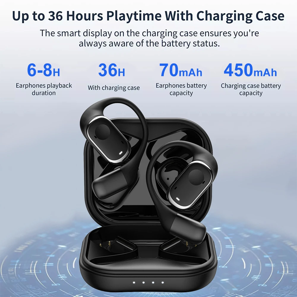 Open-Ear Headphones Wireless Bluetooth Headset Hi-Res