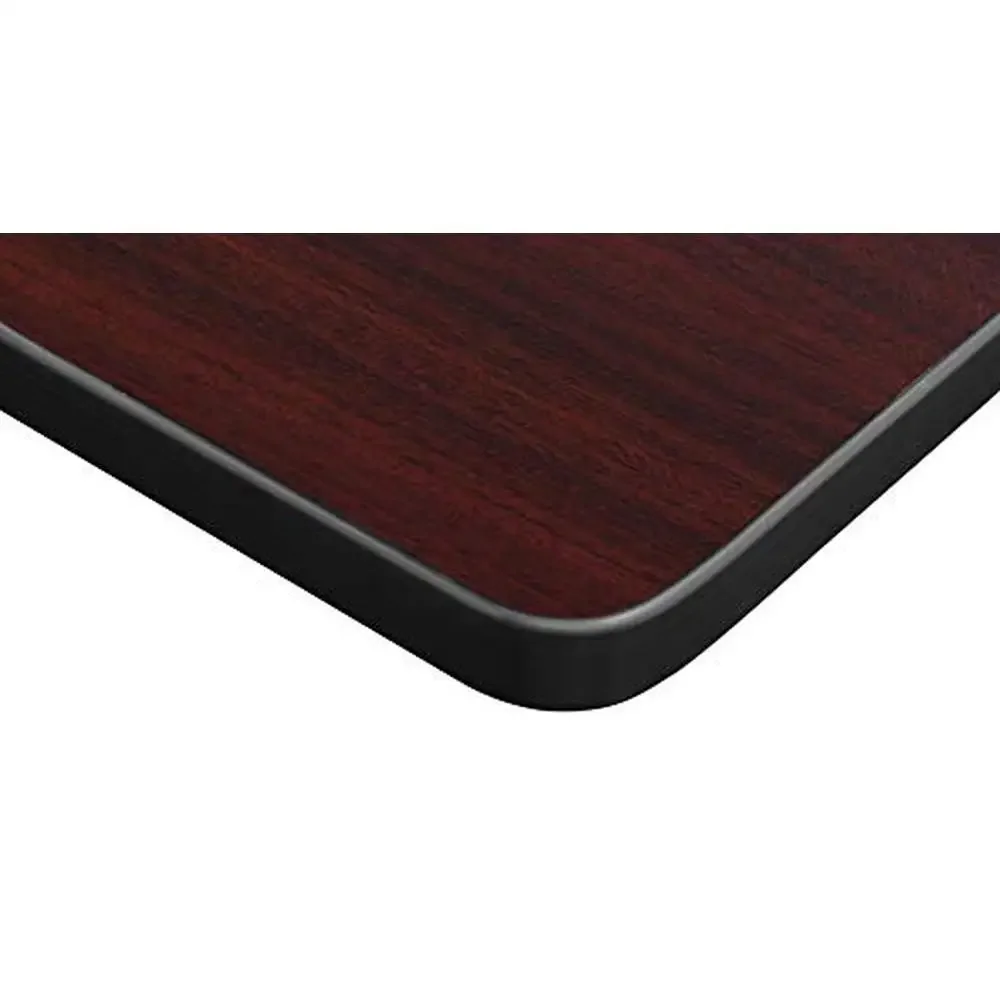 Height Adjustable 36" Square Classroom Table Mahogany Laminate Top Rounded Corners Easy Assembly Adjustable Height 23-34" Safe & 4