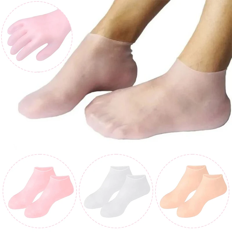 SpaSiliconeSocksGlovesMoisturizingGelSockExfoliatingPreventing