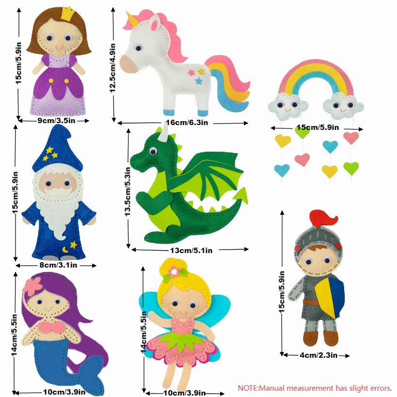Sewing Craft Kit Beginners Princess Sewing Kit Kids 8 Piece Felt Craft Set Fun and Educational Craft Set Boys and Girls Gift