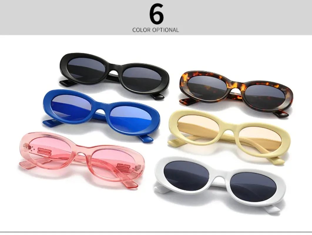 

High quality Retro Oval Women's Sunglasses Fashion Popular Black Sunglasses Female ins Small Trends Shades Glases Women UV400
