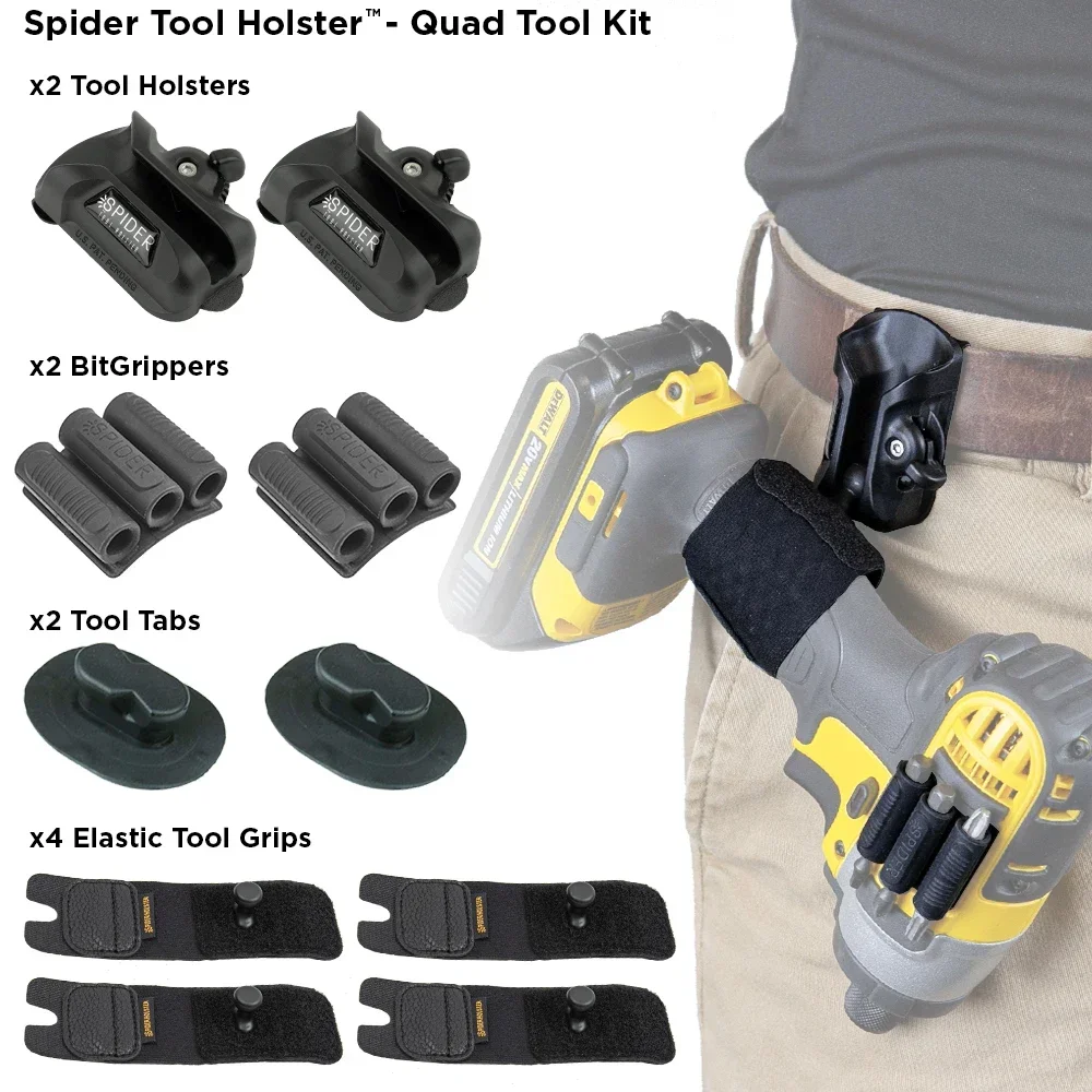 Spider Tool Holster Quad Kit 10 Piece Set Carrying Tools Storage Case For Home Improvement Automotive tool storage pouch,car dryer,tool holster kit