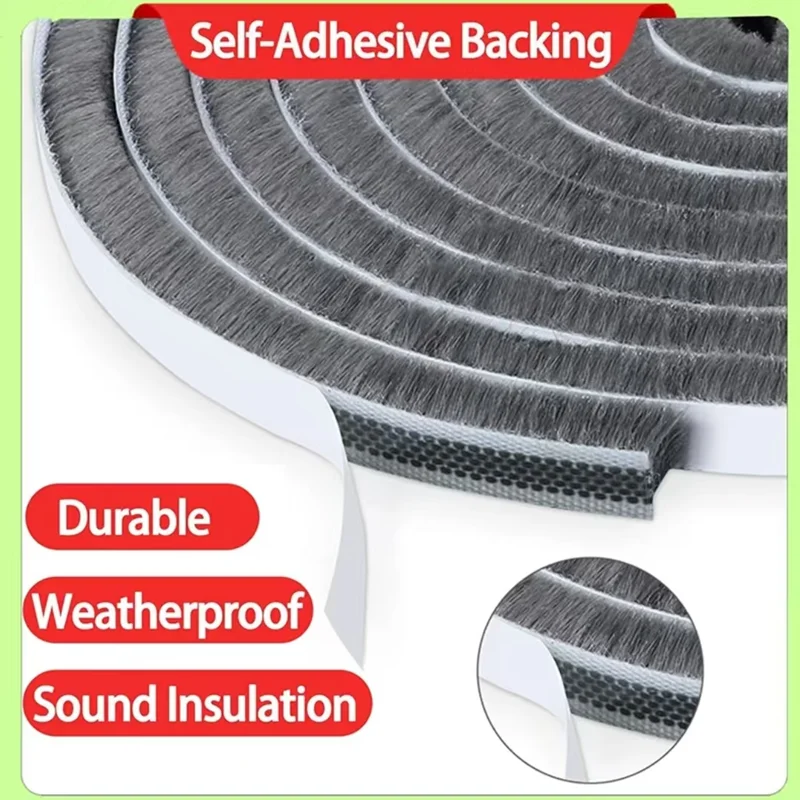 Self-Adhesive Sound Insulation Door and Window Seal Strip – 5/10/20M Lengths
