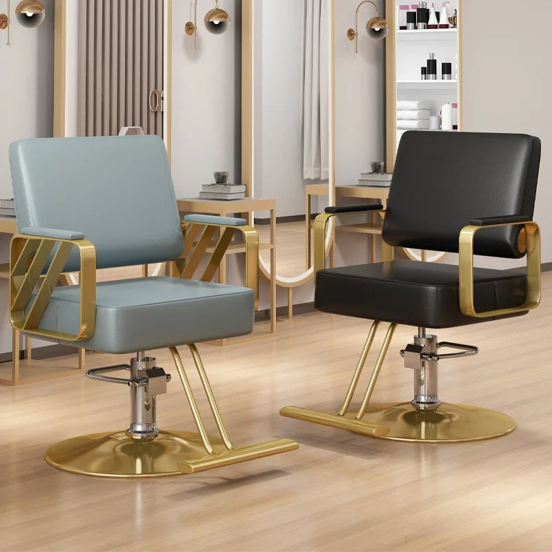 

Barbershop Men Barber Chair Luxury Designed Beauty Salon Barber Chair Swivel Retro Gold Cadeira De Barbeiro Salon Furniture