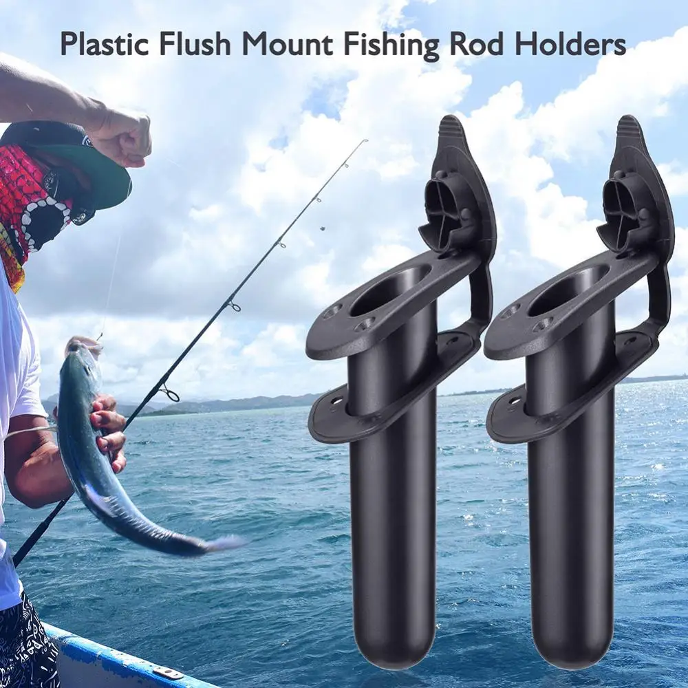Flush Mount Rod Holder Fishing Boat Bracket Stand with Cap Cover for Kayak  - AliExpress