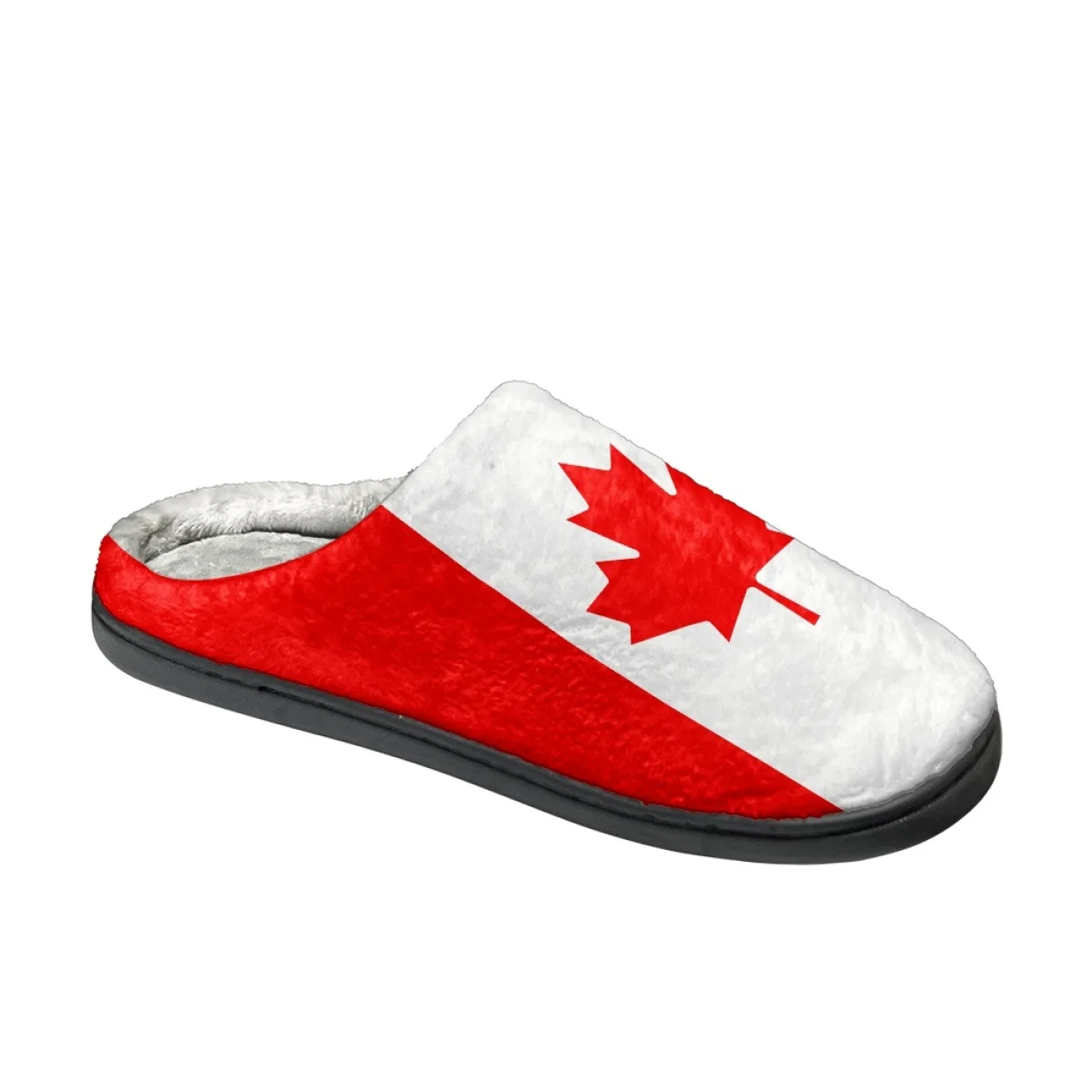 Flag of Canada Design Women Casual Home Slippers House Bedroom Comfortable Slippers Autumn Warm Cotton Slippers Print On Demand