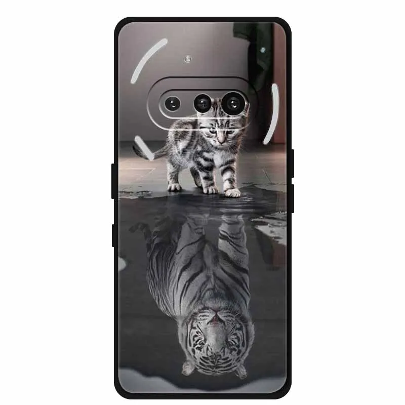 Wolf Lion Tiger Black Silicone Soft Back Cover Case - Enhanced Protection