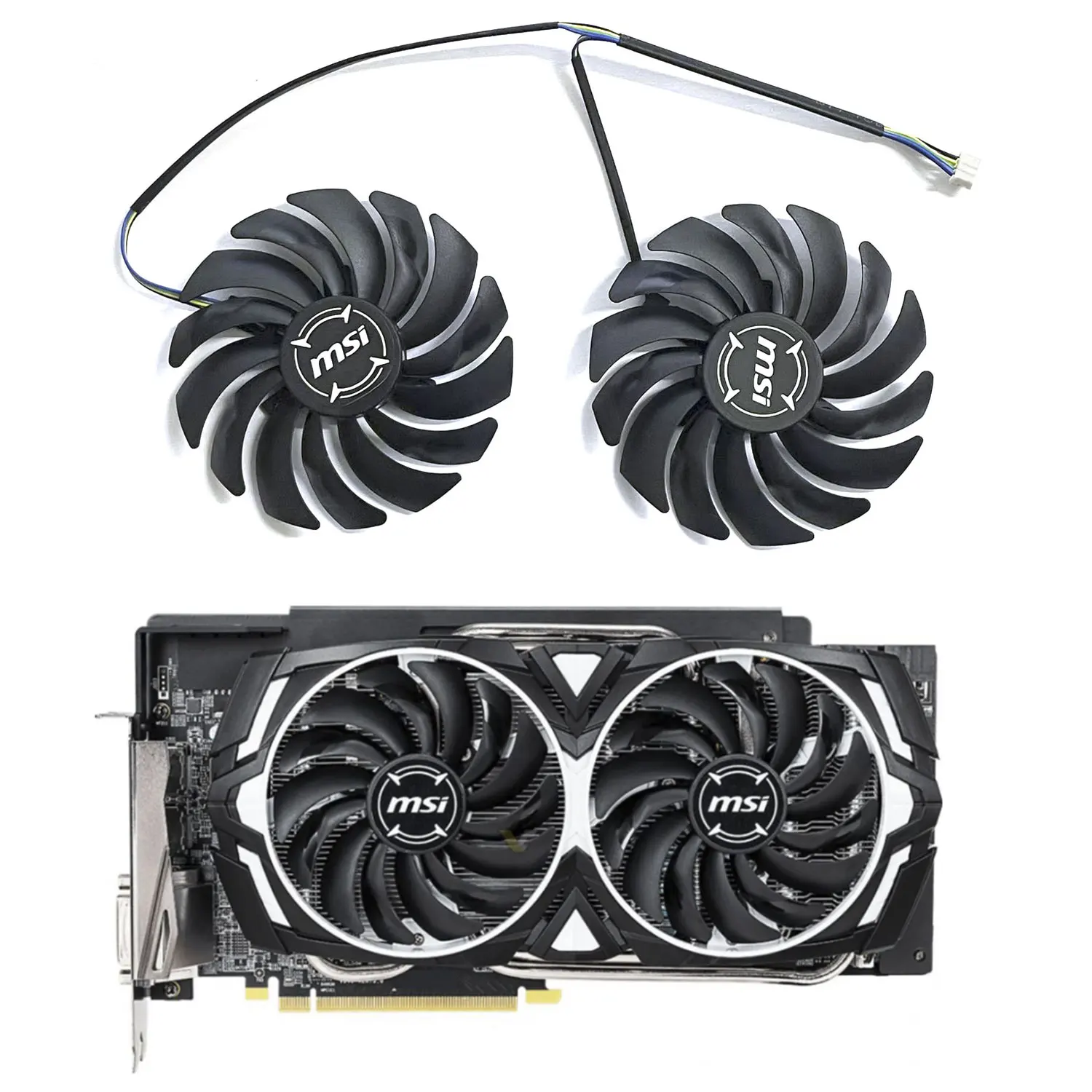 95Mm 4Pin Dc 12V 0.4A Muslimex Rx 590 580 Gpu Ventola Per Msi Radeon Rx590 580 570 Armor Oc Raffreddamento Della Scheda Grafica