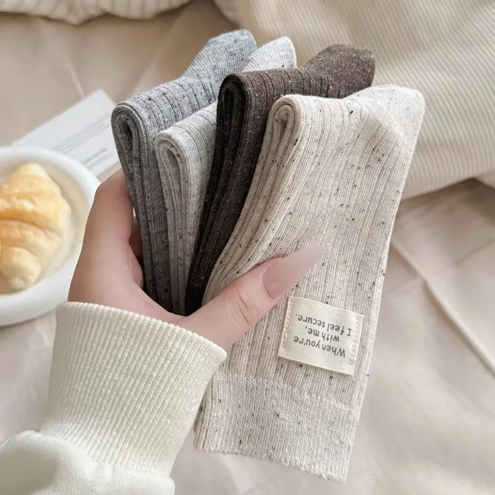 Breathable Cotton Crew Socks for Women Korean Style