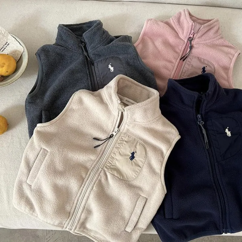 Children's Waistcoat fleece Vest Kids Boy Autumn Winter Fleece Vest for Girl Keep Warm Sleeveless Jacket Kids Outerwear 2-10Y