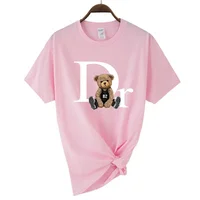 Luxury Brand Cute Bear Print Women T-shirt  Tshirt Summer Graphic Fashion Female T Shirts Woman Clothing Free Shipping - Image 2