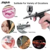SAGUD Professional Airbrush Kit 0.3/0.5/0.8mm Nozzle Needle Accessories Suitable for Nail Art Tattoo Car Model Spray Painting 6