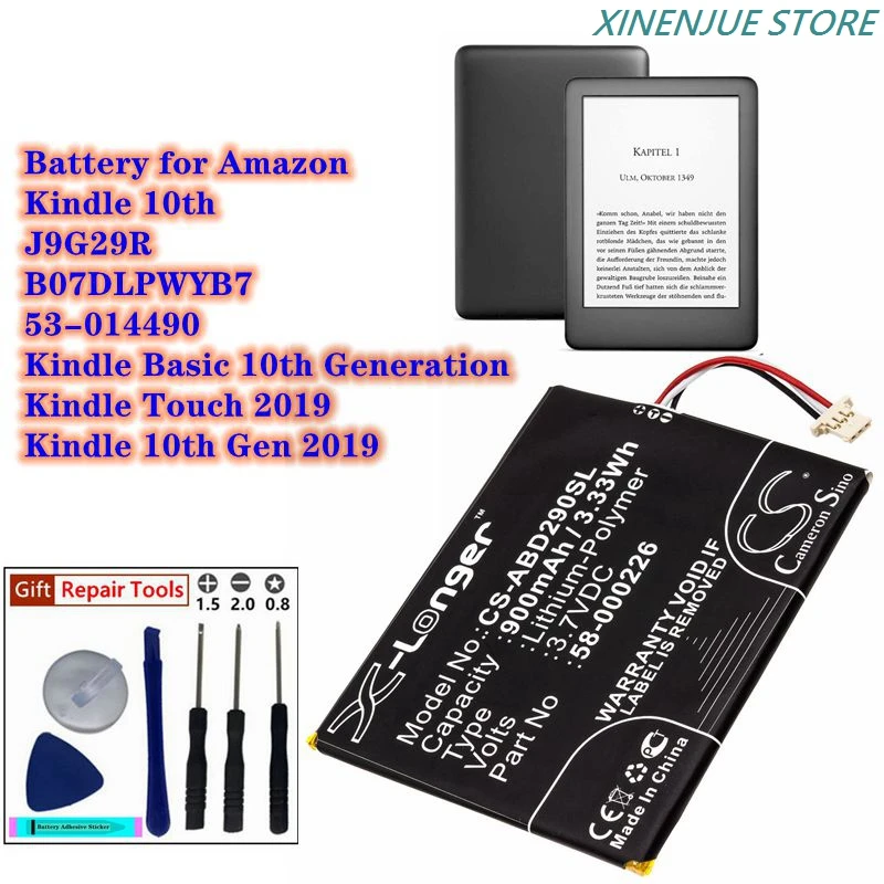 Ebook ereader batería 58000226 para Amazon Kindle 10th,J9G29R,B07DLPWYB7,53014490,Kindle
