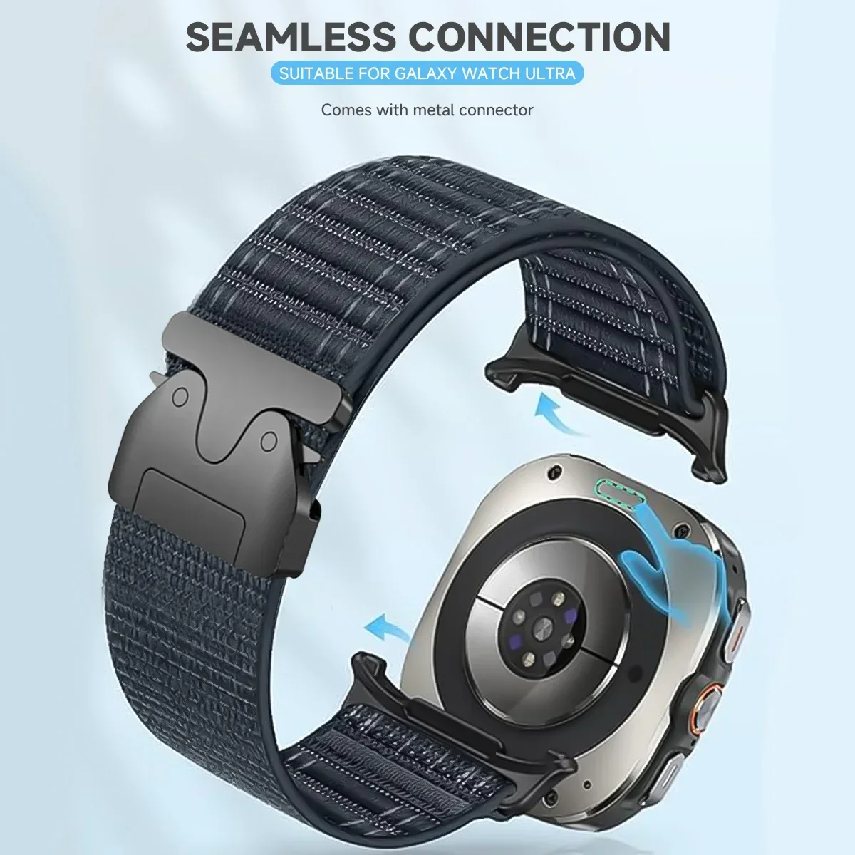 Nylon-Sportarmband für Samsung Galaxy Watch Ultra, 47 mm, verstellbares Armband, Correas-Armband für Galaxy Watch 7 Ultra Band Correa – Detail 3