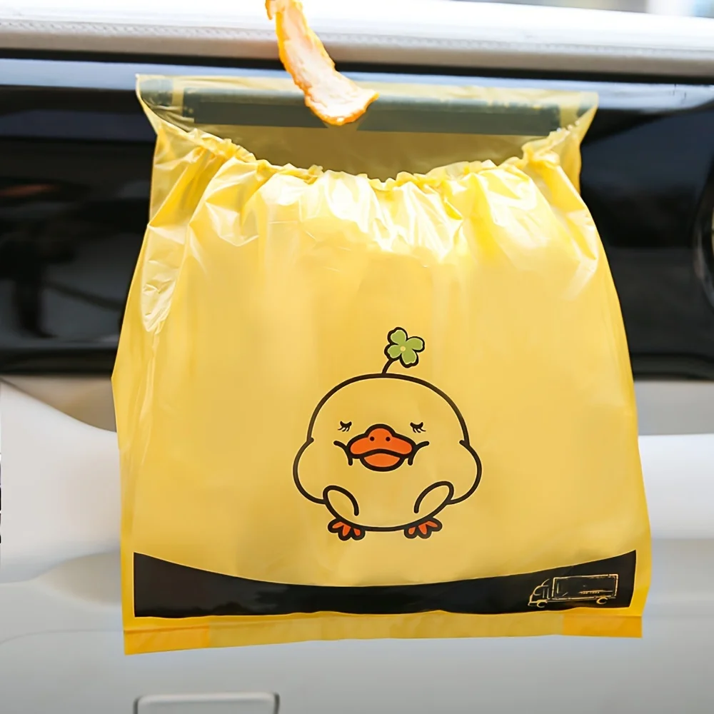15pcs/pack Adhesive Car Trash Bag Disposable Car Interior Hanging Multi-Functional Clean Bag Small Plastic Garbage Bin